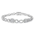 10K White Gold 3.00 Cttw Diamond Link Bracelet