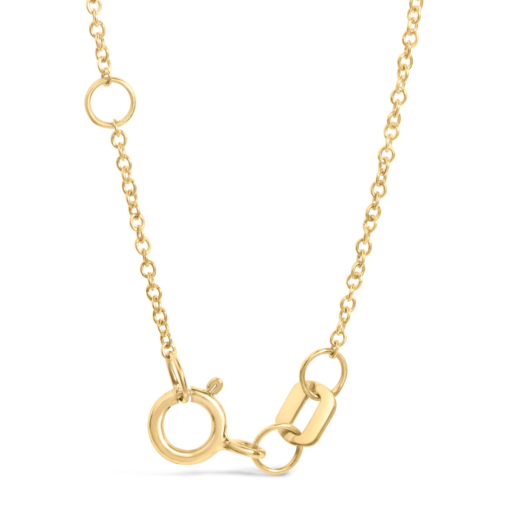 10K Yellow Gold 1/10 Cttw Diamond Paperclip Charm Adjustable Link Bracelet (I-J Color, I1-I2 Clarity) - 7.25 Inch