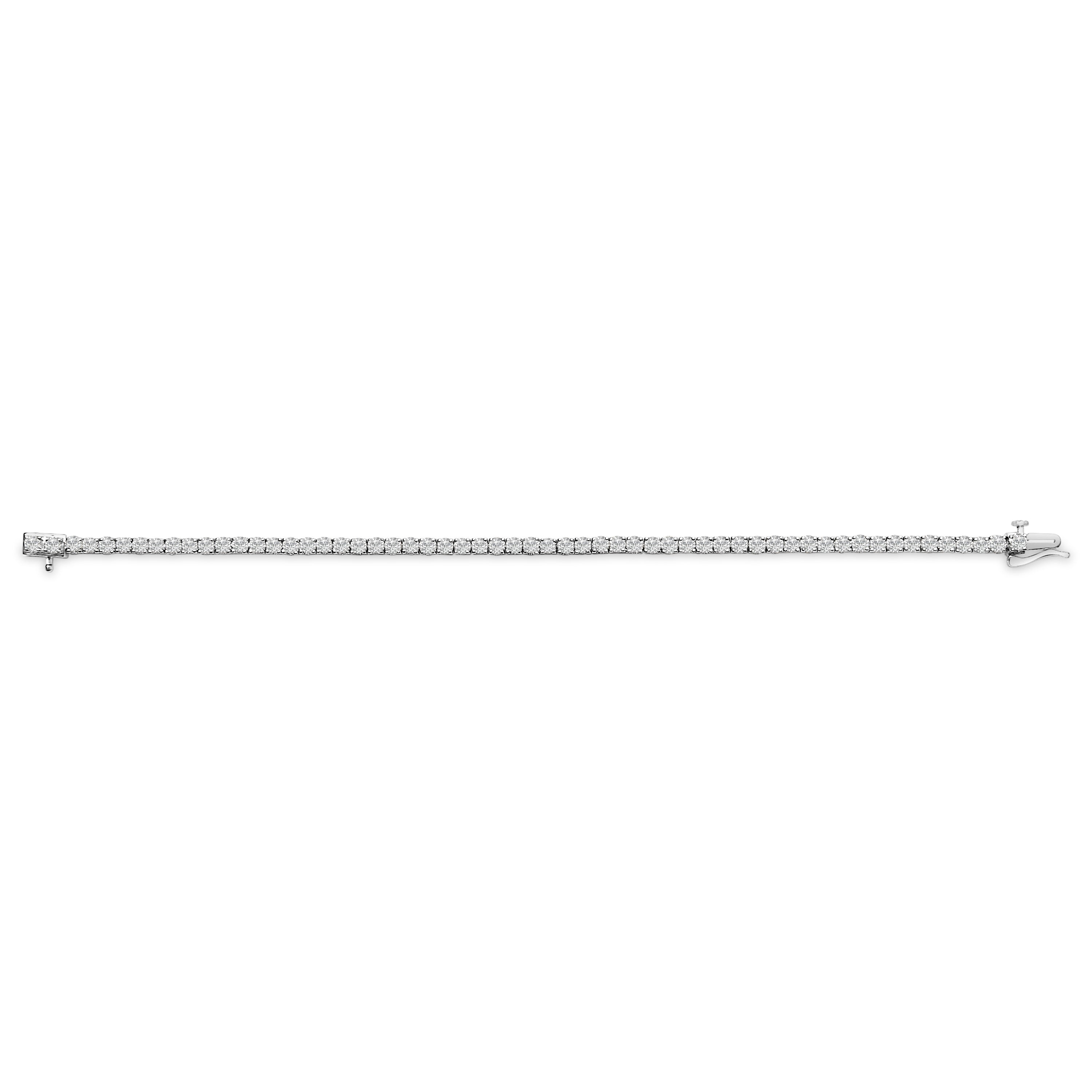 14K White Gold 6.00 Cttw Lab Grown Diamond Classic Tennis Bracelet - 7.25"