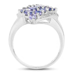 1.85 Carat Genuine Tanzanite .925 Sterling Silver Ring