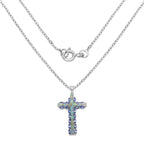 3.32 Carat Genuine Ethiopian Opal and Tanzanite .925 Sterling Silver Pendant
