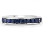 3.12 Carat Genuine Blue Sapphire .925 Sterling Silver Ring