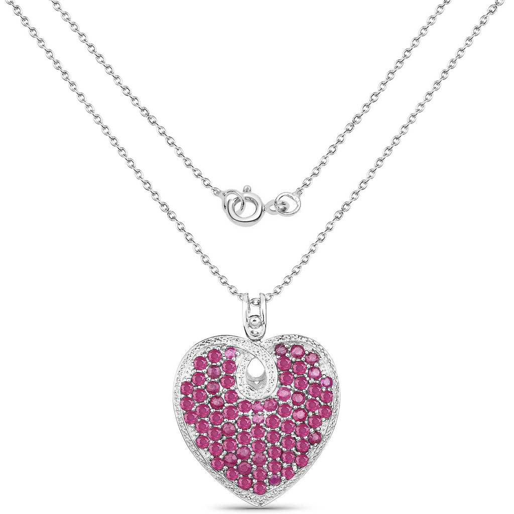 8.03 Carat Genuine Ruby .925 Sterling Silver Pendant