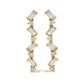14K Yellow Gold 1/2 Carat total weight Diamond Zig Zag Drop Earrings (I-J Color, SI2-I1 Clarity)
