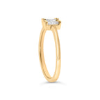 14K Yellow Gold Plated Sterling Silver 1/5 Cttw Baguette Diamond Open Band Ring