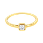 14K Yellow Gold Plated .925 Sterling Silver 1/20 cttw Miracle Set Diamond Promise Ring (J-K Color, I1-I2 Clarity) - Size 6