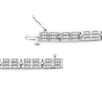 1.16 Carat Genuine White Diamond 14K White Gold Plated .925 Sterling Silver Bracelet