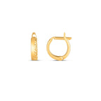 14k Yellow Gold Textured Huggie Hoops (3x10mm)
