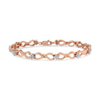 10K Rose Gold Plated .925 Sterling Silver 1/2 Cttw Diamond Infinity Link Tennis Bracelet (H-I Color, I2-I3 Clarity) -7â€