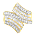 10K Yellow Gold Diamond Bypass Ring (1 1/7 Cttw, I-J Color, I1-I2 Clarity) - Size 5