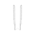 10K White Gold 1/10 Cttw Diamond Threader Earrings