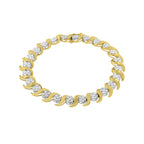 10K Yellow Gold 4.00 Cttw Round-Cut Diamond Floral Link 7.5" Bracelet (H-I Color, I2-I3 Clarity)