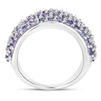 4.22 Carat Genuine Tanzanite .925 Sterling Silver Ring