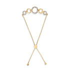 14K Yellow Gold Plated .925 Sterling Silver 1/10 Cttw Diamond Infinity Loop Adjustable Bolo Tennis Bracelet