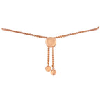 14K Rose Gold Plated .925 Sterling Silver Diamond Accent Circle and Heart Link Adjustable 6â€-10â€ Bolo Bracelet