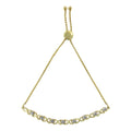 10K Yellow Gold over .925 Sterling Silver 1/10 Cttw Diamond Heart and X-Link 6"-9" Adjustable Bolo Bracelet (H-I Color, I2-I3 Clarity)