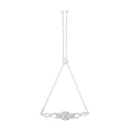 .925 Sterling Silver Diamond Cushion Frame Heart-Sides Twist 4"-10" Adjustable Bolo Tennis Bolo Bracelet (I-J Color, I3 Clarity)