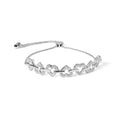.925 Sterling Silver 1/2 Carat Total Weight Diamond Alternating Heart Link Adjustable Bolo Bracelet (I-J Color, I3 Clarity) - 4" to 10"