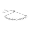 .925 Sterling Silver 1/2 Carat Total Weight Diamond Alternating Circle and Kite Link Adjustable Bolo Bracelet (I-J Color, I3 Clarity) - 4" to 10" Inches
