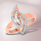 0.29 Carat Genuine White Diamond 14K Rose Gold Ring (E-F Color, SI1-SI2 Clarity)