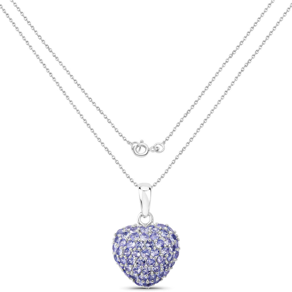 7.00 Carat Genuine Tanzanite .925 Sterling Silver Pendant