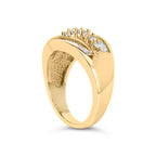 14K Yellow Gold 1.00 Carat Total Weight Diamond Cocktail Cluster 5 Stone Ring (H-I Color, SI1-I1 Clarity) - Ring Size 7