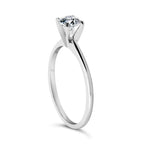 14K White Gold 1/2 Carat Total Weight Round Lab Grown Diamond 4 Prong Solitaire Engagement Ring (F-G Color, VS2-SI1 Clarity) - Size 7