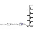 1.30 Carat Genuine Tanzanite and White Topaz .925 Sterling Silver Bracelet