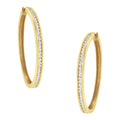 14K Yellow Gold 1.0 Cttw Round Brilliant Cut Diamond Channel Set Circle Hoop Earrings (I-J Color, I1-I2 Clarity)