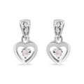 14K White Gold 1/6 Cttw Diamond Dangle Heart Stud Earrings (H-I, SI2-I1)