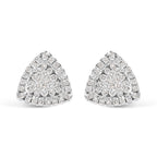 14K White Gold 1/2 cttw Trillion Shaped Diamond Stud Earrings (H-I Clarity, SI2-I1 Color)