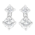 14K White Gold 1 cttw Double Diamond Stud Earrings (H-I Clarity, SI2-I1 Color)