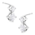 14K White Gold 1 cttw Double Diamond Stud Earrings (H-I Color, SI2-I1 Clarity)