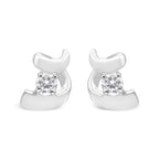 .925 Sterling Silver Round Cut Diamond Fashion Stud Earrings (0.10 cttw, I-J Color, I2-I3 Clarity)