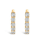 14k Yellow Gold 1/2 Cttw Diamond Cluster Hoop Earrings (H-I Color, SI2-I1 Clarity)