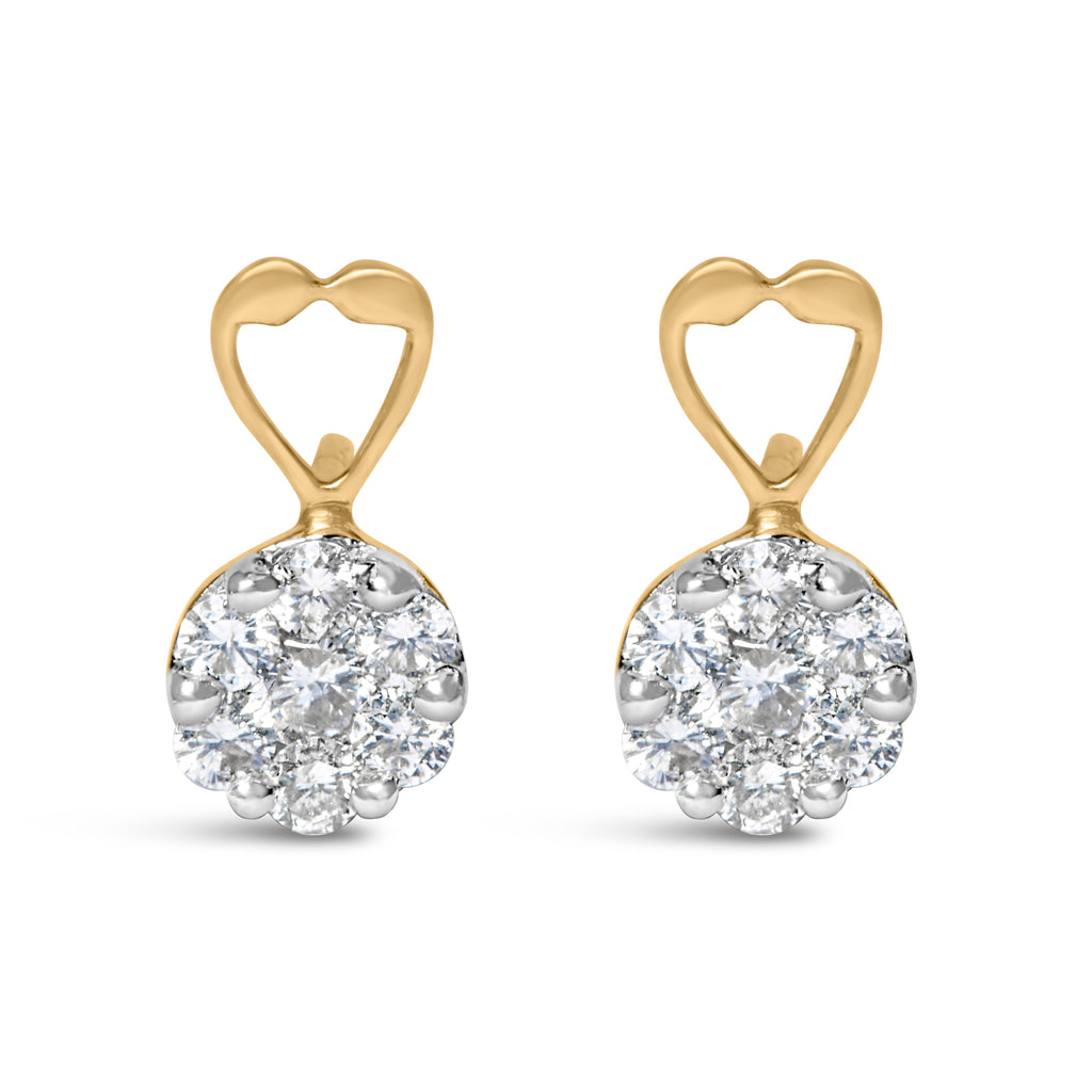 14K Yellow Gold 1 ct. TDW Round-cut Diamond Earrings (I-J,SI2-I1)