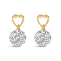 14K Yellow Gold 1 ct. TDW Round-cut Diamond Earrings (I-J,SI2-I1)