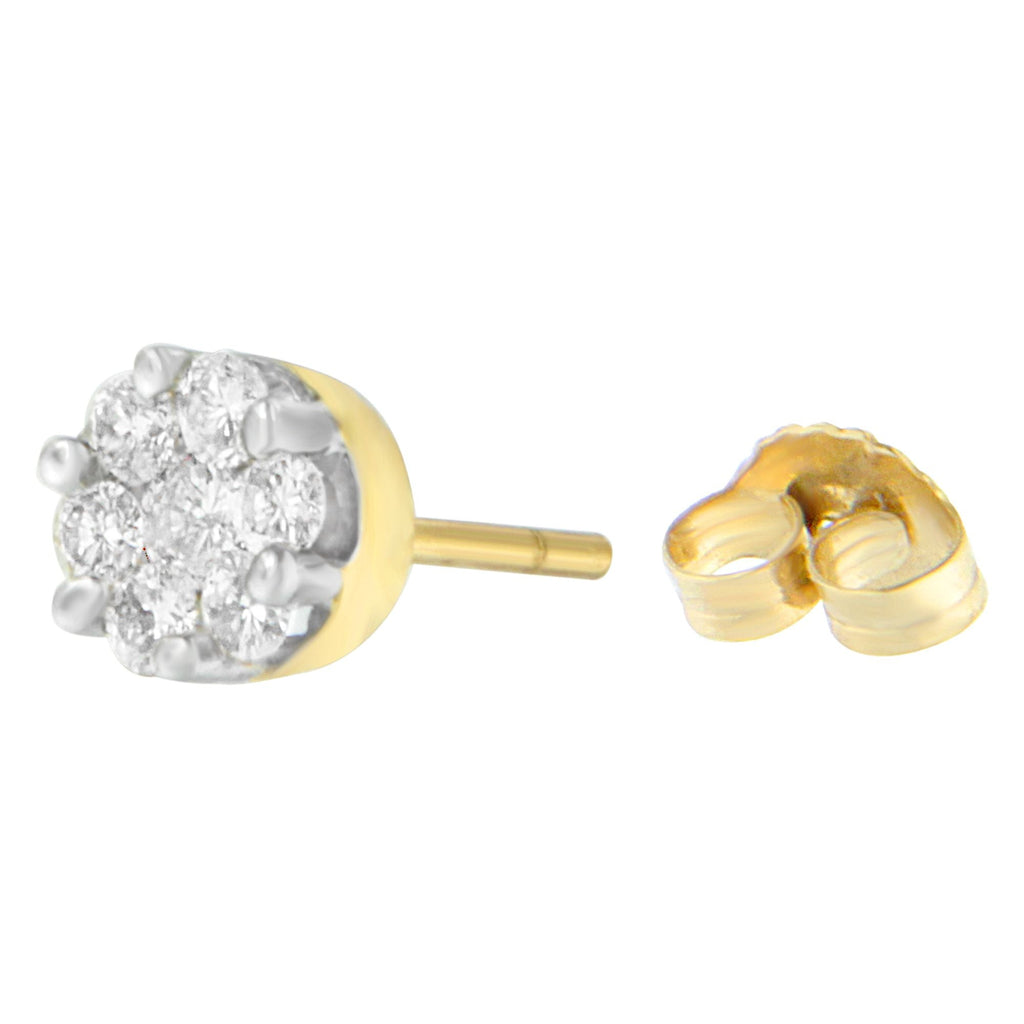 14K Yellow Gold 3/4 cttw Round Cut Diamond Stud Earrings (I-J, SI2-I1)