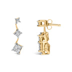 14K Yellow Gold 1 cttw Princess Cut Diamond Earrings (H-I, SI1-SI2)
