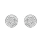 .925 Sterling Silver 1/4 Cttw Baguette and Round Diamond Swirl Love Knot Stud Earrings (I-J Color, I3 Clarity)