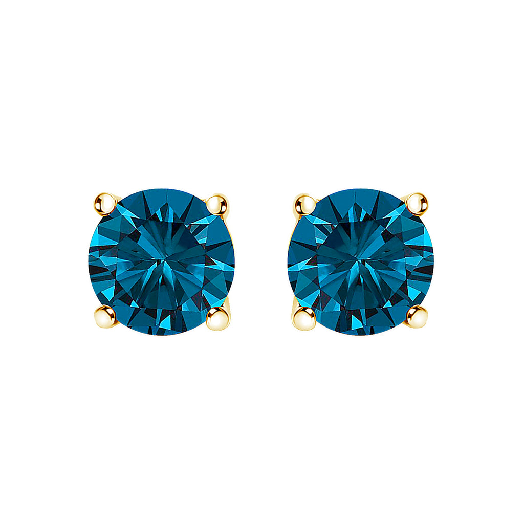 14K White Gold 1.00 Cttw Blue Lab Grown Diamond Stud Earrings with Screw Backs