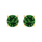 14K White Gold 1.0 Cttw Lab Grown Green Diamond Classic Solitaire Stud Earrings