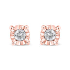 10K Yellow Gold Plated .925 Sterling Silver 1/10 Cttw Round Brilliant-Cut Diamond Miracle-Set Stud Earrings (J-K Color, I3 Clarity)
