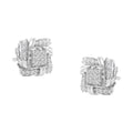 .925 Sterling Silver 1/2 Cttw Round-Cut Diamond Stud Earrings (I-J Color, I1-I2 Clarity)
