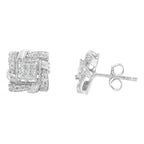 .925 Sterling Silver 1/2 Cttw Round-Cut Diamond Stud Earrings (I-J Color, I1-I2 Clarity)