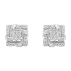 .925 Sterling Silver 1/2 Cttw Round-Cut Diamond Stud Earrings (I-J Color, I1-I2 Clarity)