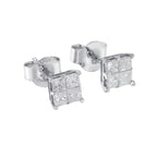 10k White Gold Diamond Stud Earrings (0.60 cttw, I-J Color, I2-I3 Clarity)