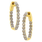 10K Yellow Gold-Plated Sterling Silver Diamond Hoop Earrings (2 cttw, K-L Color, I2-I3 Clarity)