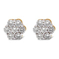 14K Yellow Gold 2.0 Cttw Diamond Floral Cluster Stud Earrings with Screw Backs (H-I Color, SI1-SI2 Clarity)