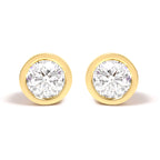 14K White Gold 1.0 Cttw Lab Grown Diamond Screw-Back Classic Bezel Solitaire Stud Earrings (G-H Color, VS2-SI1 Clarity)